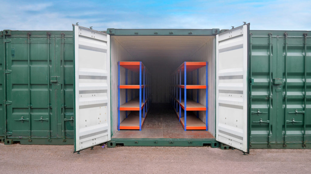 shelves in storage unit