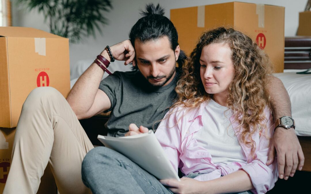 couple looking at checklist